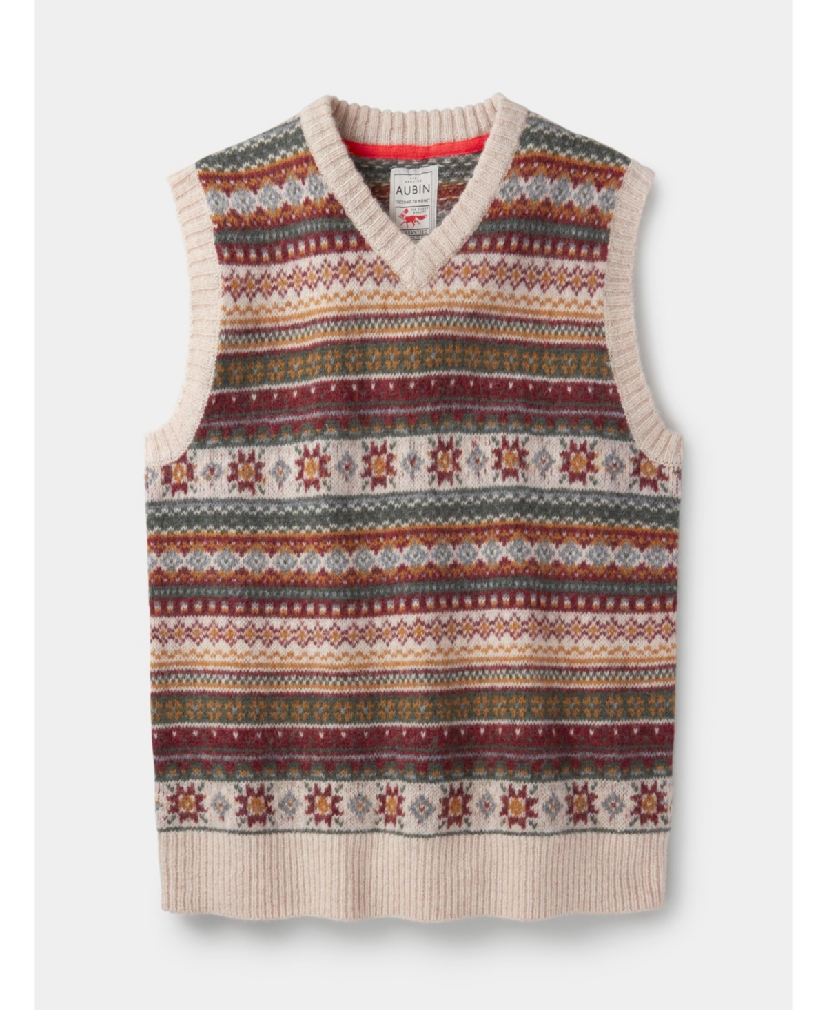 Aubin Fair Isle Slipover Wool Vest