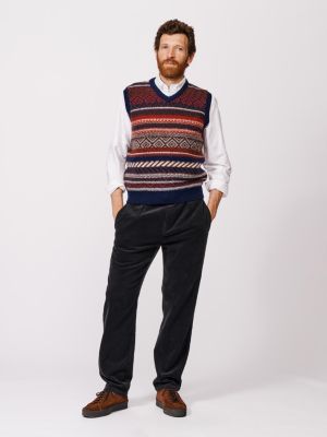 Fair Isle Slipover Wool Vest