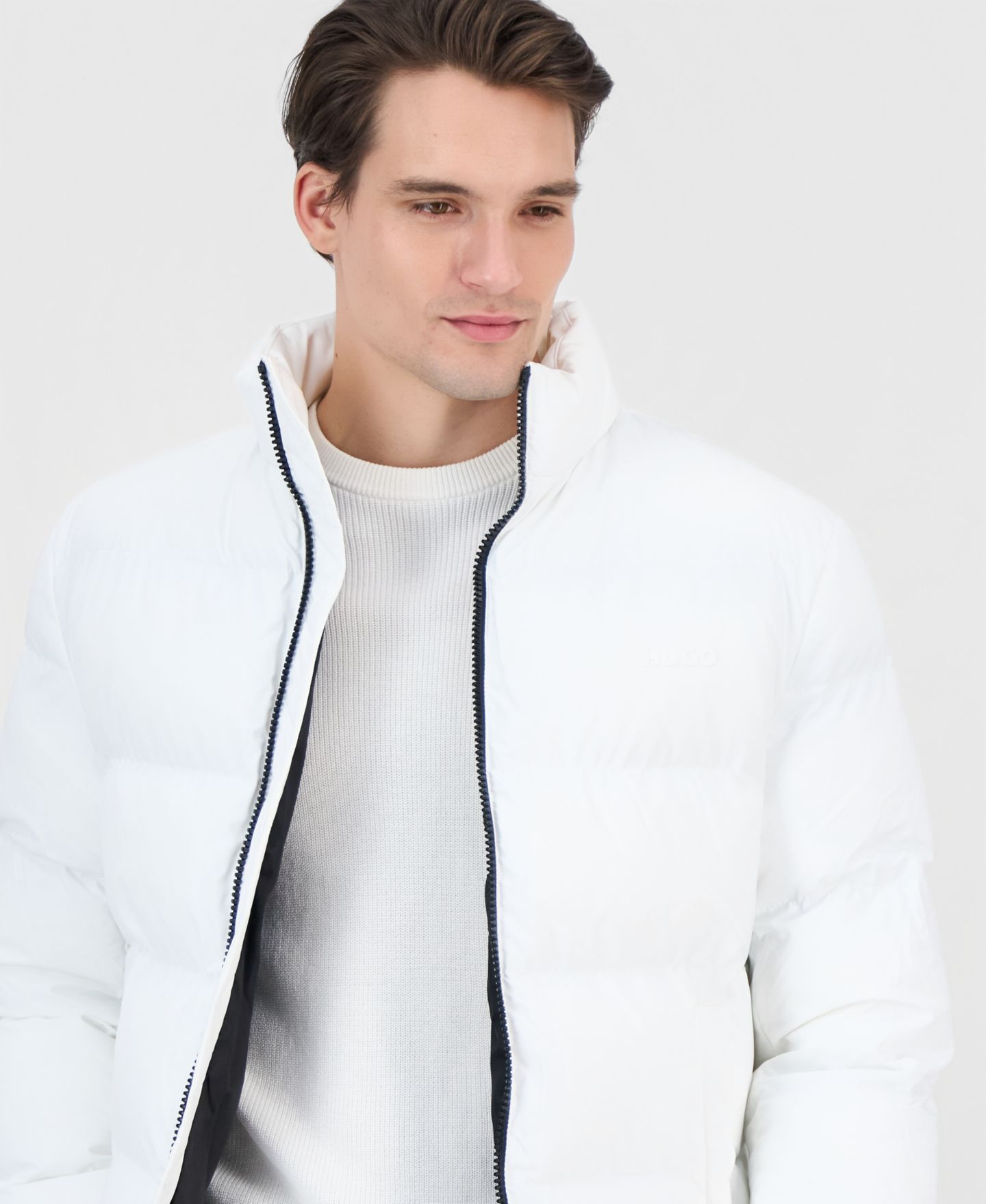 Мужская куртка Hugo Boss HUGO by Coated Puffer, цвет: Белый — фото 2