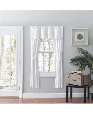 Ellis Eva Candlewick Floral High Quality Embroidery Tailored Panel Pair 3" Rod Pocket 56"x63" White