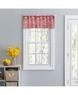 Ellis Segovia Printed Paisley Pattern on Ground 3" Rod Pocket High Quality Tailored Valance 50"x16" Red