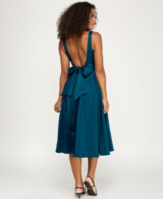 Tank Midi Dress with Full Skirt and Tie Back