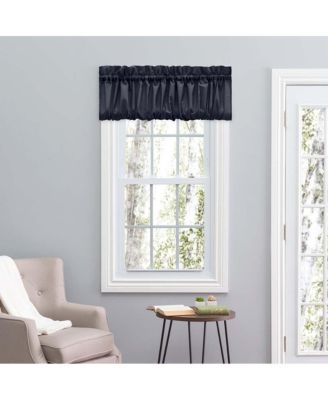 Ellis Stacey 1.5" Rod Pocket High Quality Fabric Solid Color Window Balloon Valance 60"x15" Navy