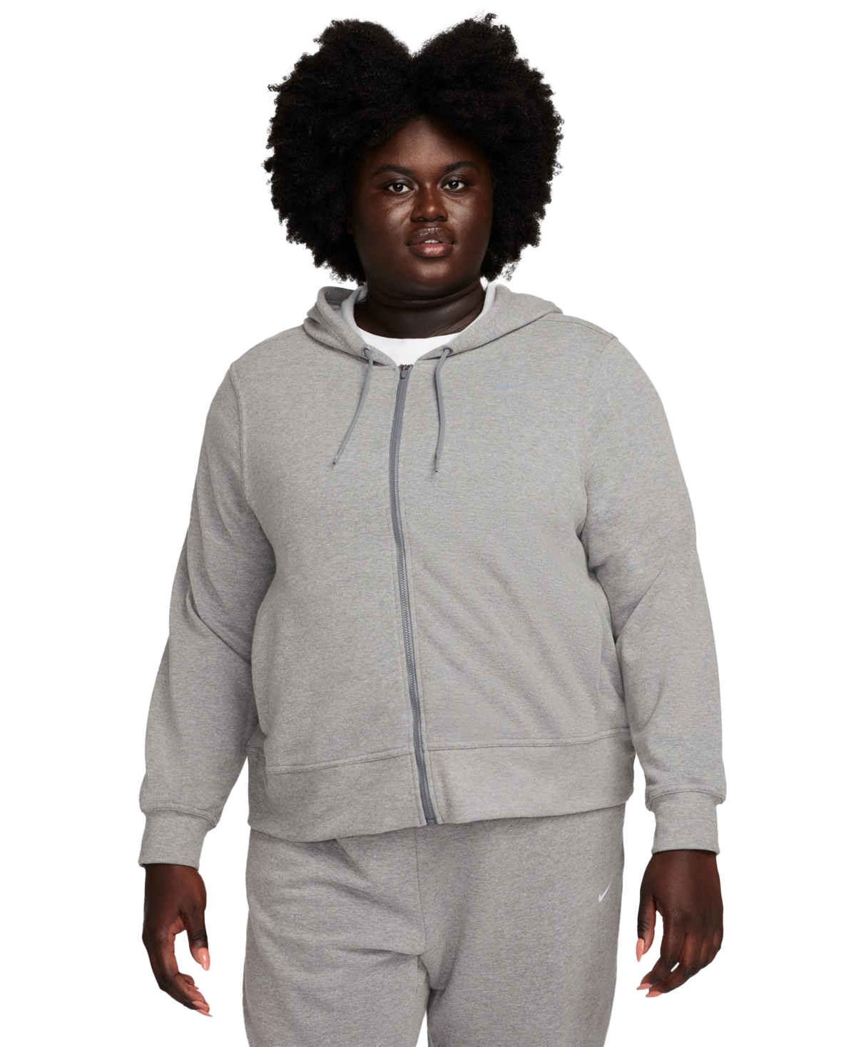 Nike Plus Size Dri-fit One Full-zip French Terry Hoodie In Gray