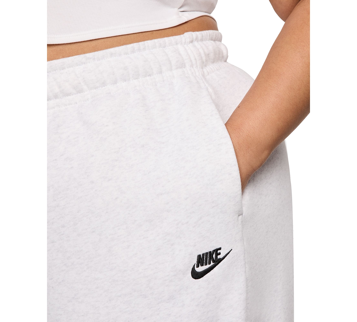 Nike Plus Size Sportswear Club Fleece Mid-rise Wide-leg Sweatpants In Gray