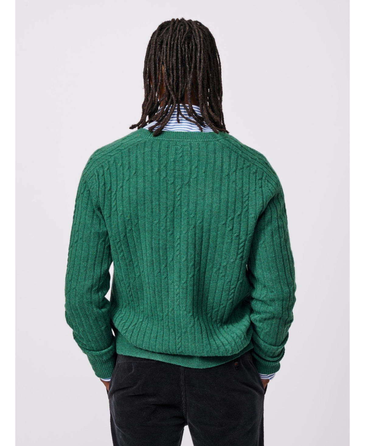 Aubin Men's Leonard Wool Cable Sweater Cardigan