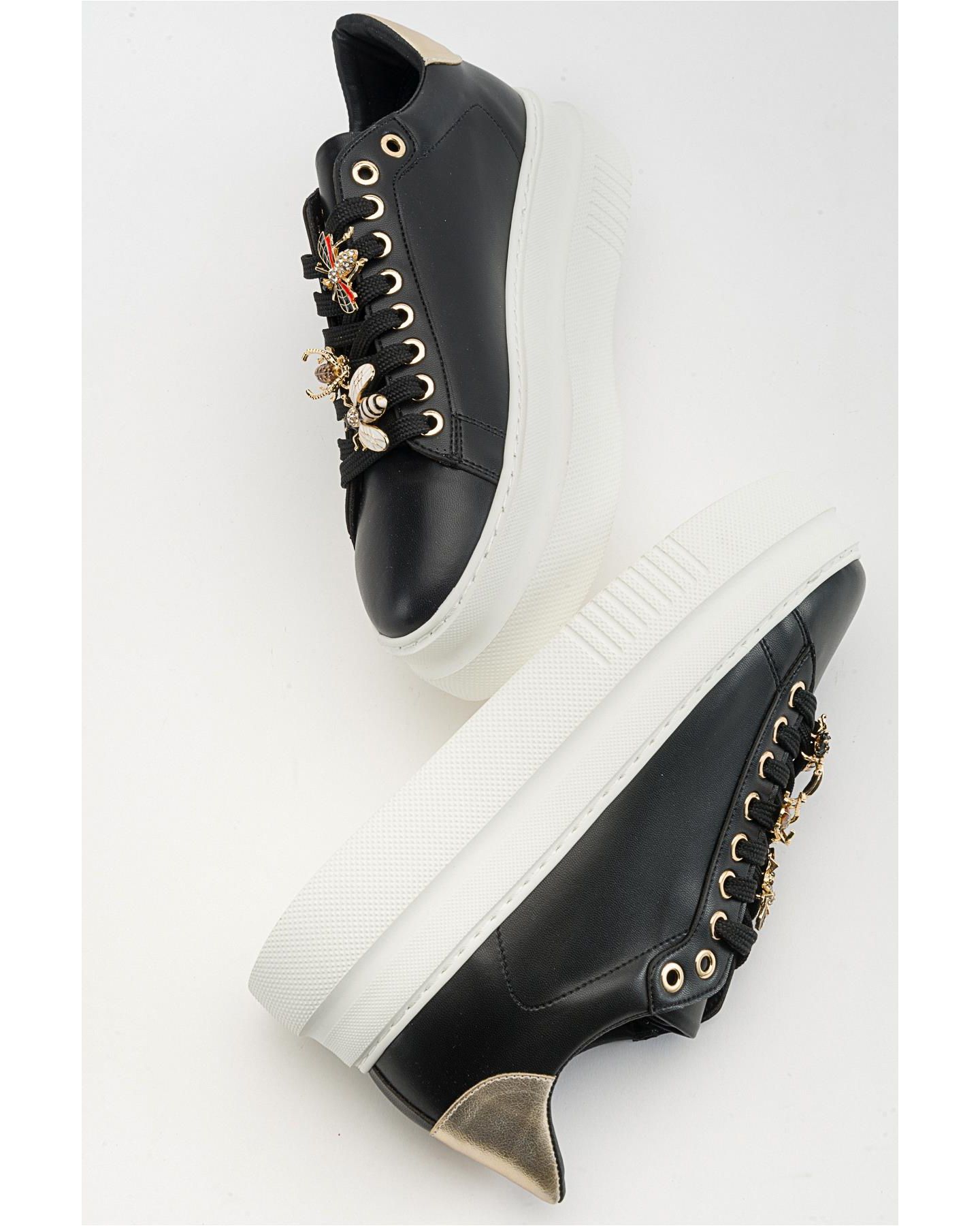 Женские кроссовки Prologue Shoes Ater Bee Buckle, цвет: Чёрная искусственная кожа — фото 5