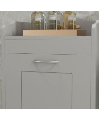Tilt-out Laundry Storage Cabinet with Hamper Compartment