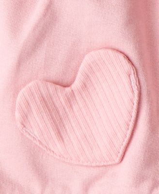 Baby Girls' Heart Detail Sleeveless Vest, Bodysuit and Pants, 3-Piece Set