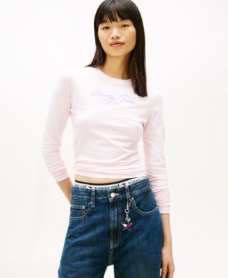 Tommy Jeans - Women's Long-Sleeve Script Logo T-Shirt