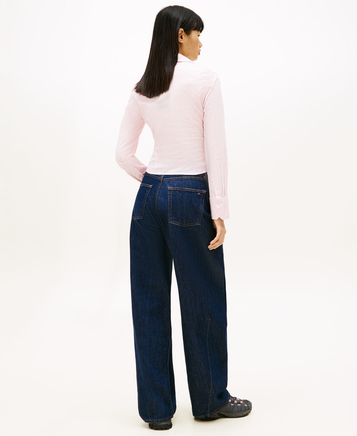 Tommy Jeans Women's Baby Fit Long-sleeve Shirt In Pink