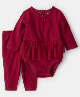 Carter's - Baby Girls 2-Piece Peplum Tulle Bodysuit and Pants Set