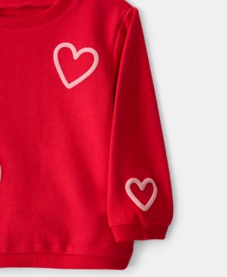 Baby Girls' Heart French Terry T-Shirt and Pants, 2-Piece Set