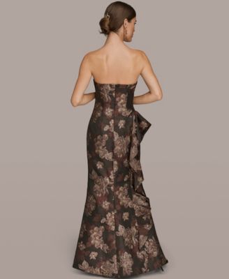 Women's Strapless Side Ruffle Dress