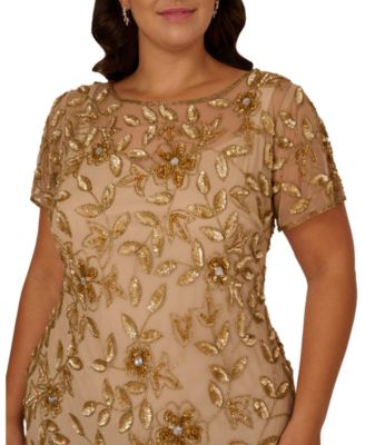 Adrianna Papel Women's Floral-Beaded Gown