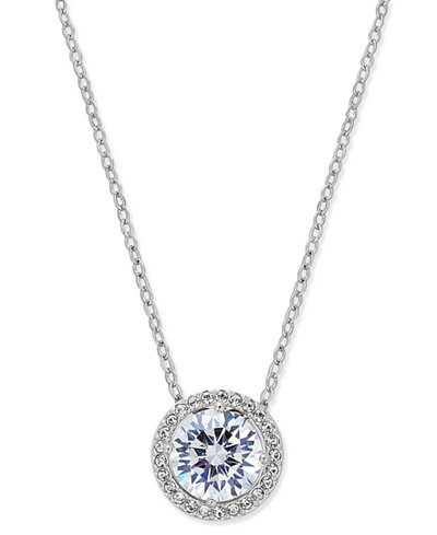 Danori Silver-Tone Crystal Pendant Necklace, Only at Macy's