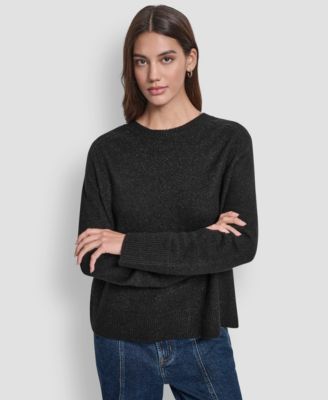 Women's Metallic Crewneck Long-Sleeve Sweater