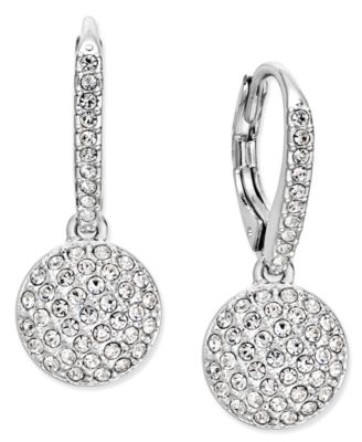 Rose Gold-Tone Pav&eacute; Disc Drop Earrings