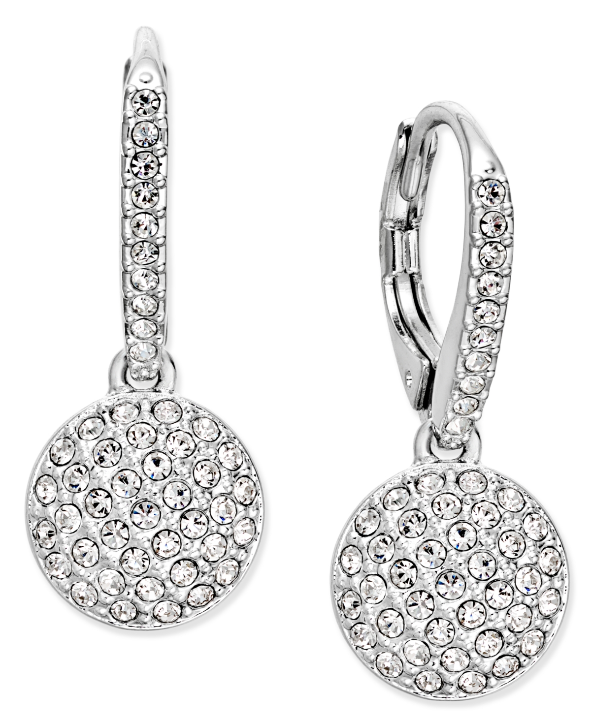 Rose Gold-Tone Pave Disc Drop Earrings, Created for Macy's - Gold