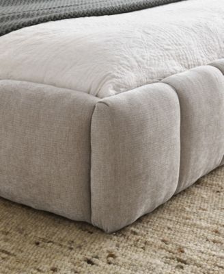 Queen Upholstered Bed Frame with Headboard and Solid Frame, Chenille Fabric Grounded Queen Size Platform Bed, No Box Spring Needed