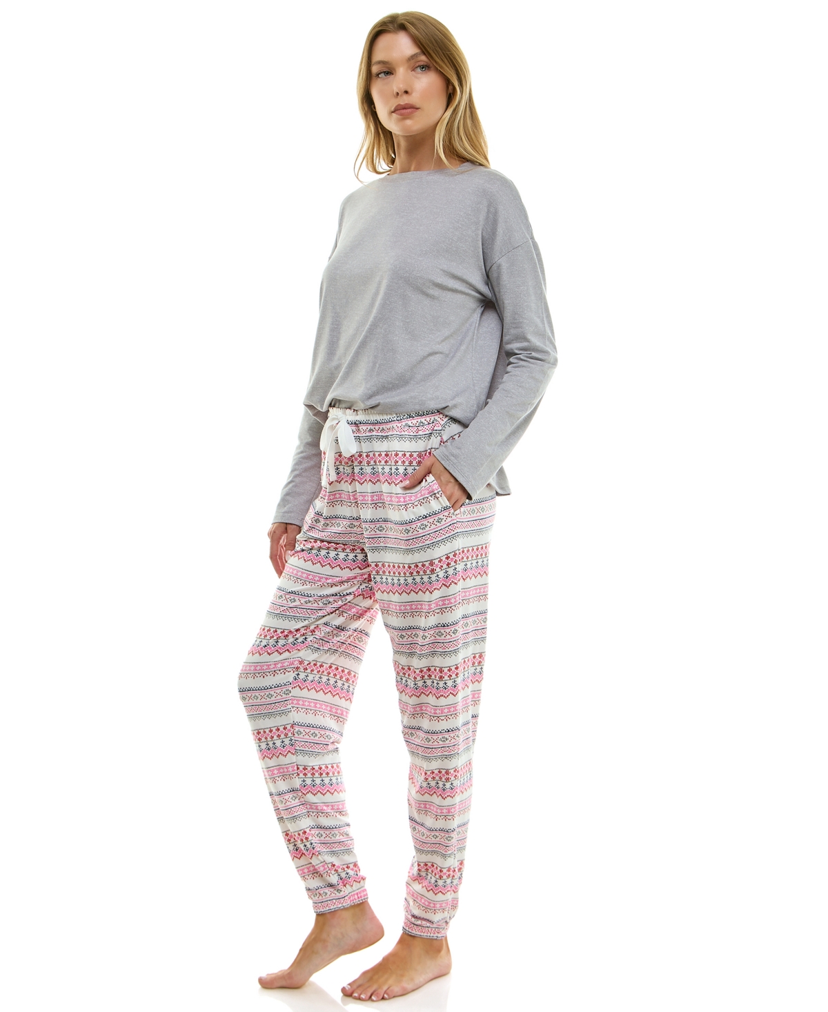 Roudelain Women's Printed Contrast Waistband Joggers