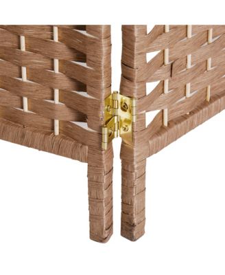 6 Panel Resin Wicker Folding Room Divider Privacy Screen Home Office