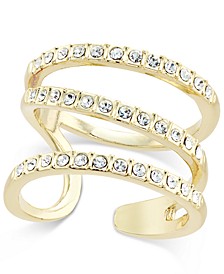 Gold-Tone Triple Band Pavé Statement Ring, Created for Macy's