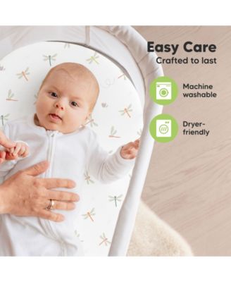 Bassinet Sheet for Baby Girls, Boys, 2-Pack Soothe Bassinet Fitted Sheets, Bedside Bassinet Mattress Sheet