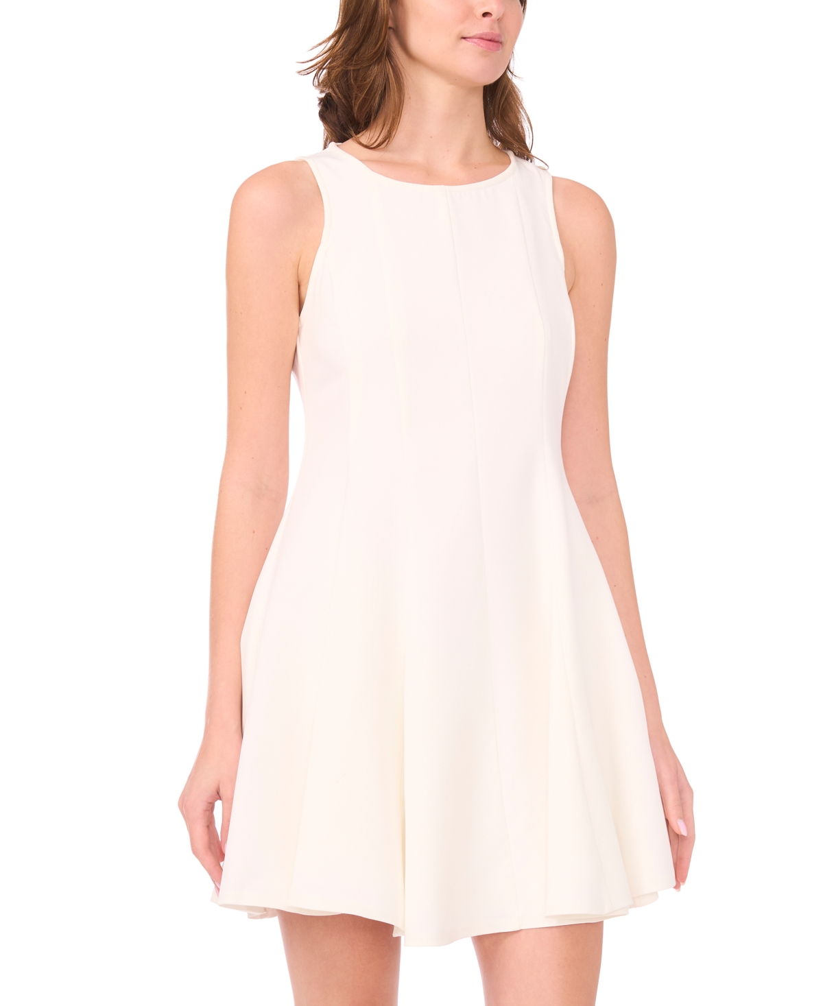 Msk Women's Sleeveless Fit & Flare Mini Dress In White