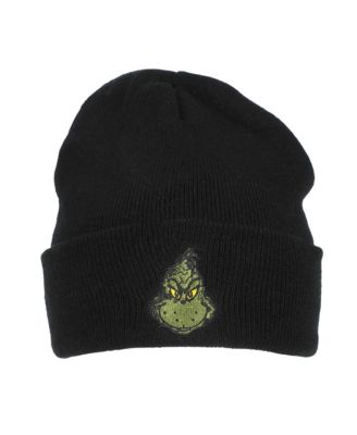 Men's Embroidery Black Acrylic Yarn Standard Cuff Beanie