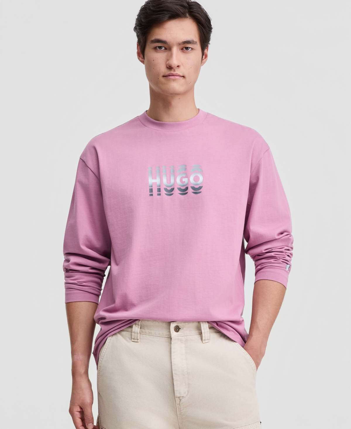 Hugo Boss Men's Long-Sleeve Logo Graphic Crewneck T-Shirt