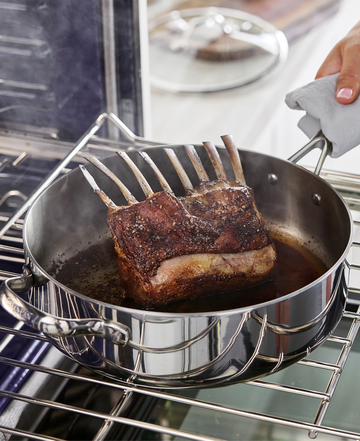 GreenPan Valencia Pro Stainless Steel Uncoated 5-Quart Saute Pan with Lid