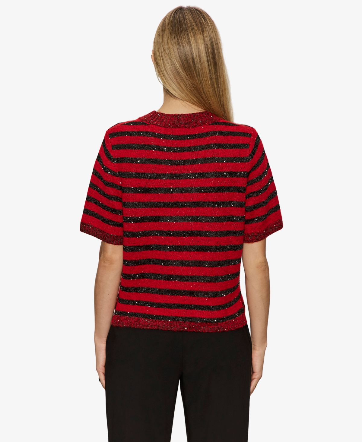 Sanctuary Women's Short-sleeve Shine Sweater T-shirt In Red