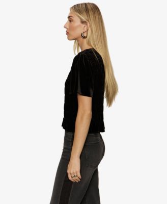 Women's We Belong Together Velvet Short-Sleeve Top