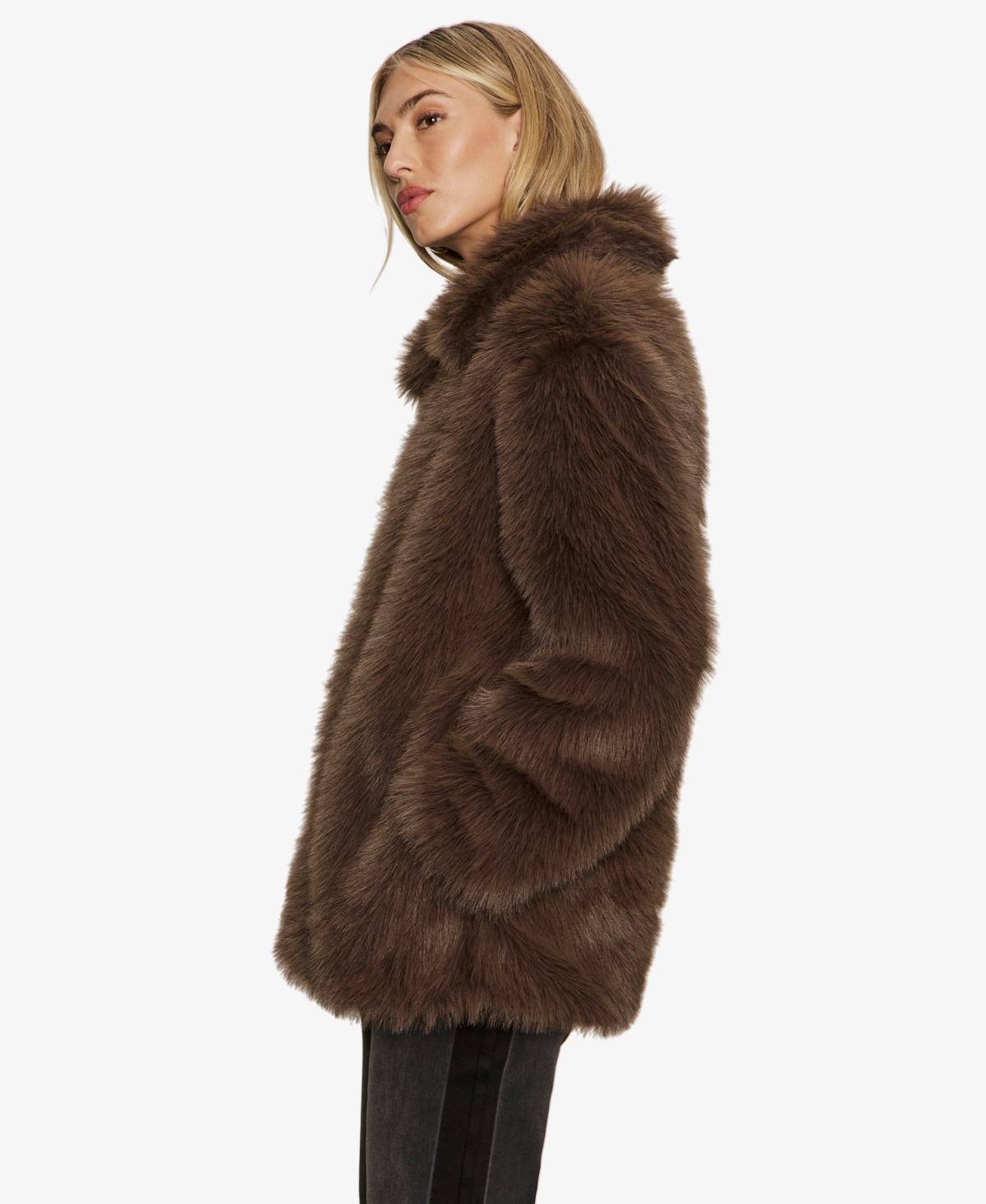 Sanctuary Women's Carmen Faux-fur Spread-collar Coat In Brown