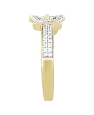 Diamond Ring (1/4 ct. t.w.) in 10k Yellow Gold with White Rhodium