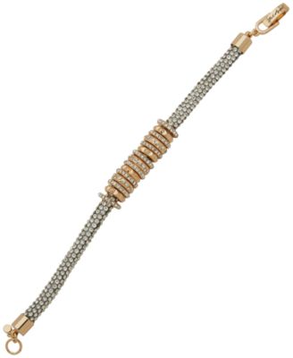 Stone Pave Tube Chain Flex Bracelet