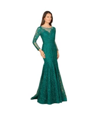 Women's Mermaid, Long Sleeve Lace Gown