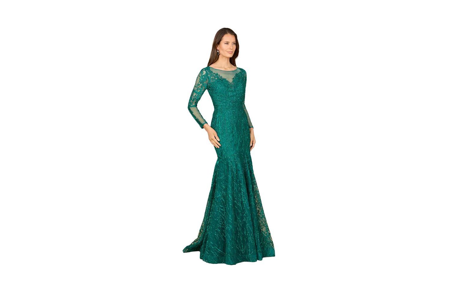Women's Mermaid, Long Sleeve Lace Gown