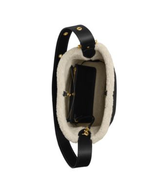 Bleecker Medium Shearling Trim Bucket Bag