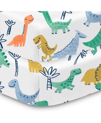 Cotton Percale Fitted Sheet, For 52" x 28"/132 x 71 cm Crib & Toddler Bed Mattress (2-Pack)