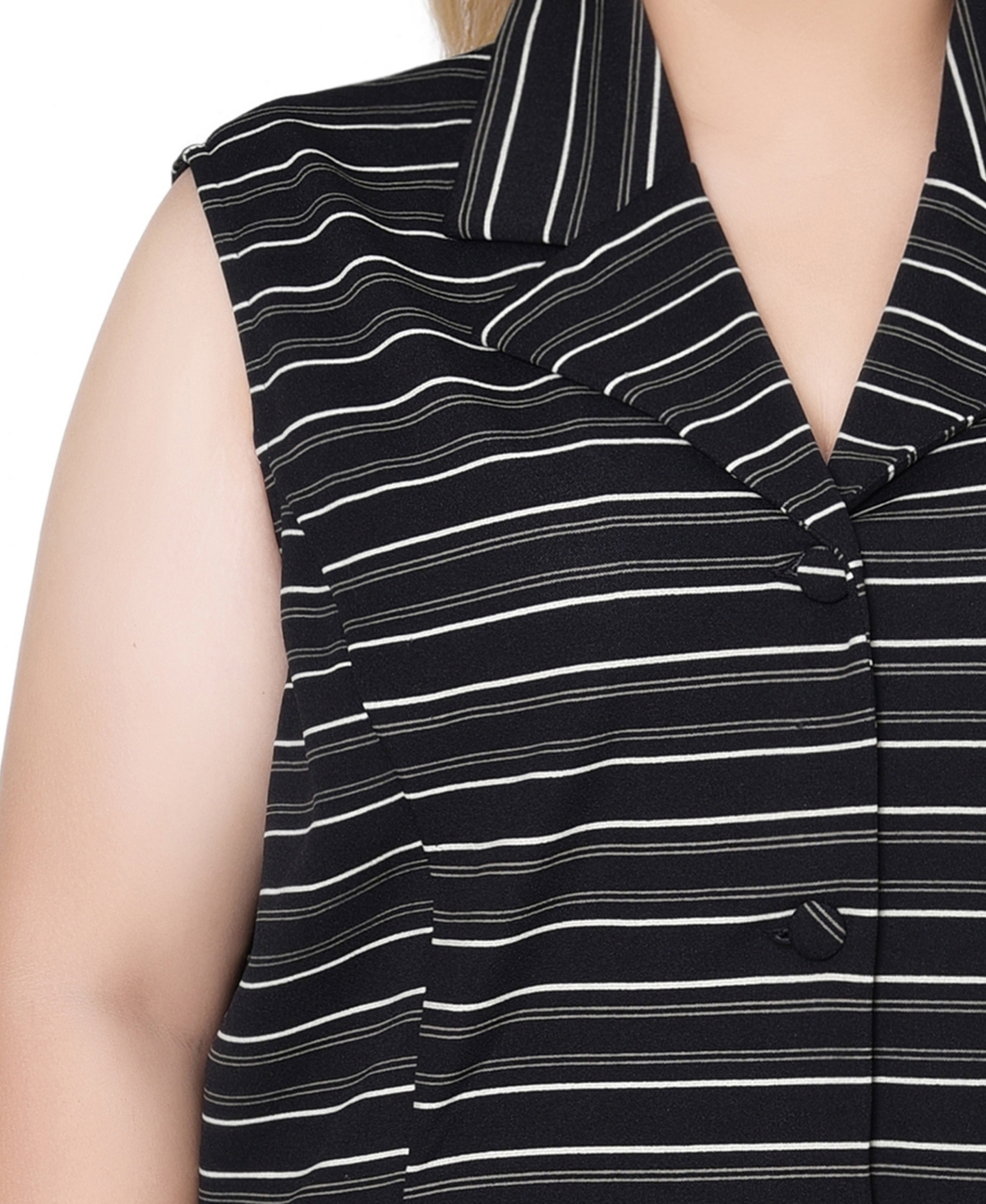 Ny Collection Women's Plus Sleeveless Scuba Vest Jacket