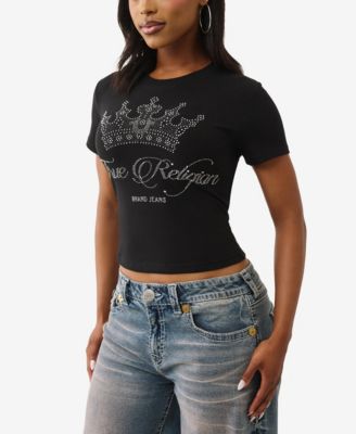 Women's Crew Neck Crystal Baby T-Shirt