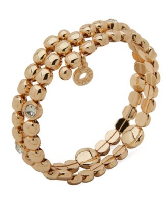 Anne Klein - Gold-Tone Bezel Stone Crystal Star Coil Bracelet