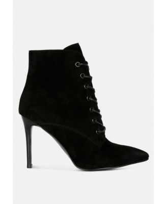 SULFUR Womens Suede Leather Stiletto Ankle Boot