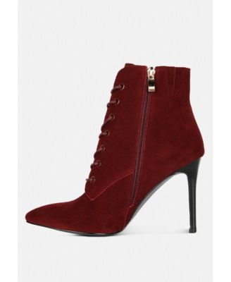 SULFUR Womens Suede Leather Stiletto Ankle Boot