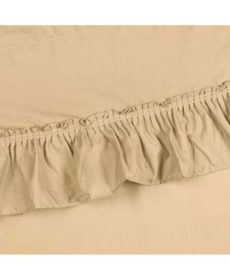 Ellis Stacey Solid Color Window 1.5" Rod Pocket High Quality Fabric Ruffled Filler Valance 54"x13" Almond
