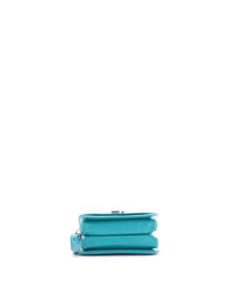 Small B. Dot Flap Bag Embossed Leather