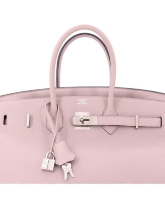 Birkin 35 Handbag Purple Clemence with Palladium Hardware