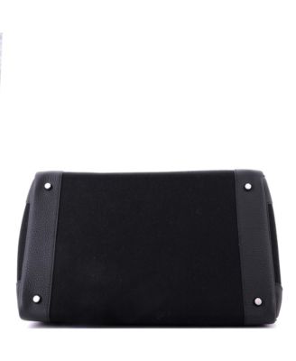  HAC 40 Handbag Toile and Black Togo with Palladium Hardware